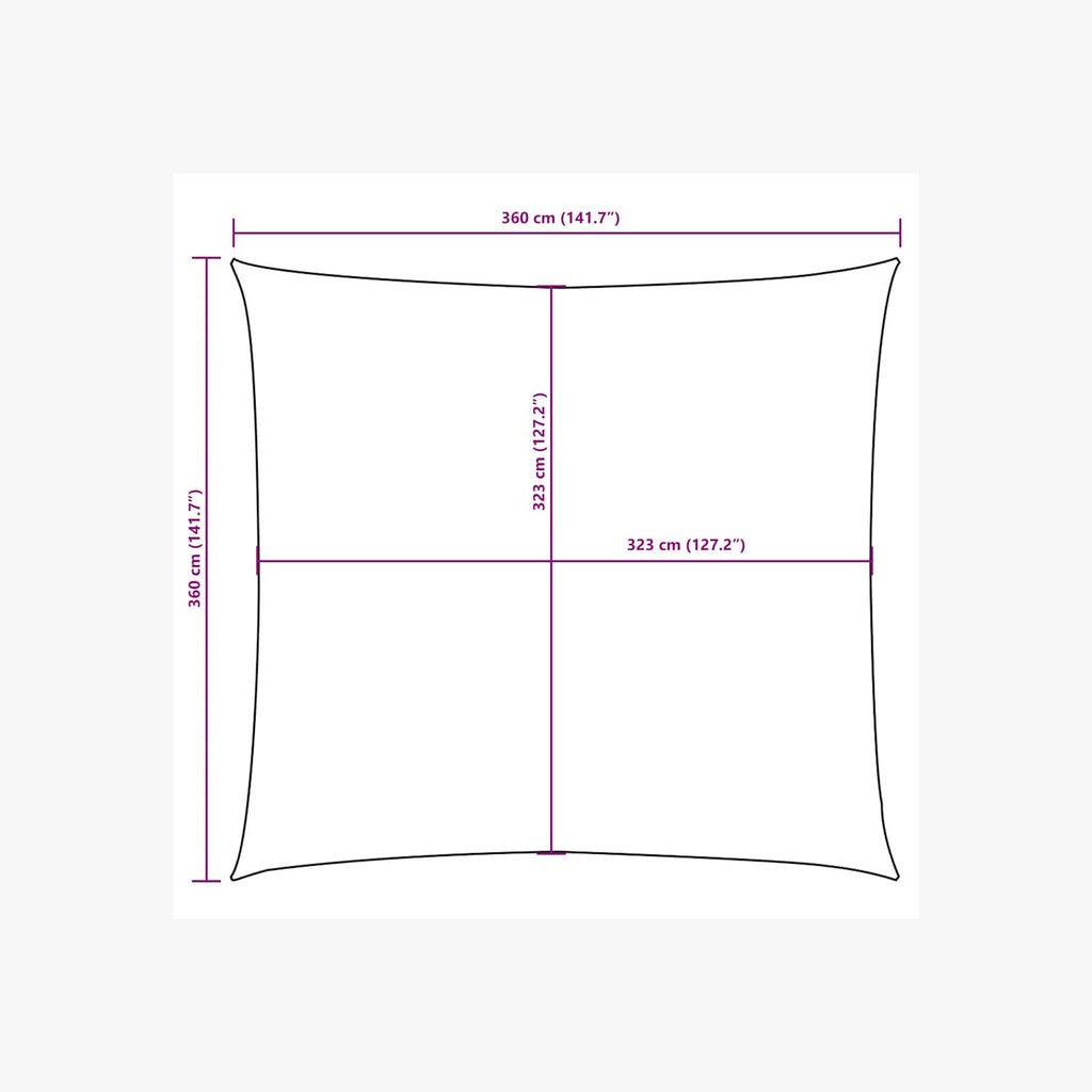 Sunshade Sail Oxford Fabric Red Water Resistant UV Resistant 360 x 360 cm