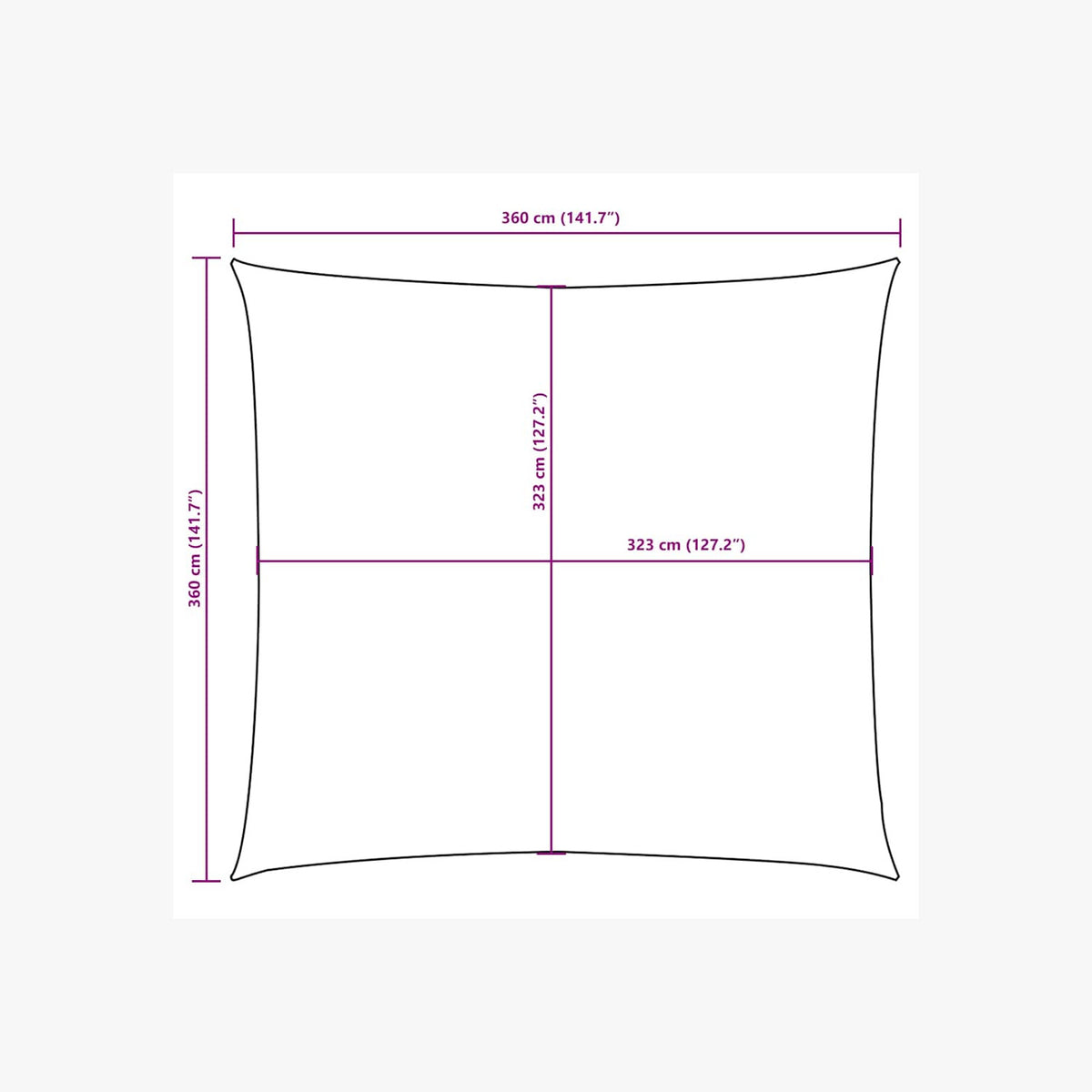 Sunshade Sail Oxford Fabric Red Water Resistant UV Resistant 360 x 360 cm