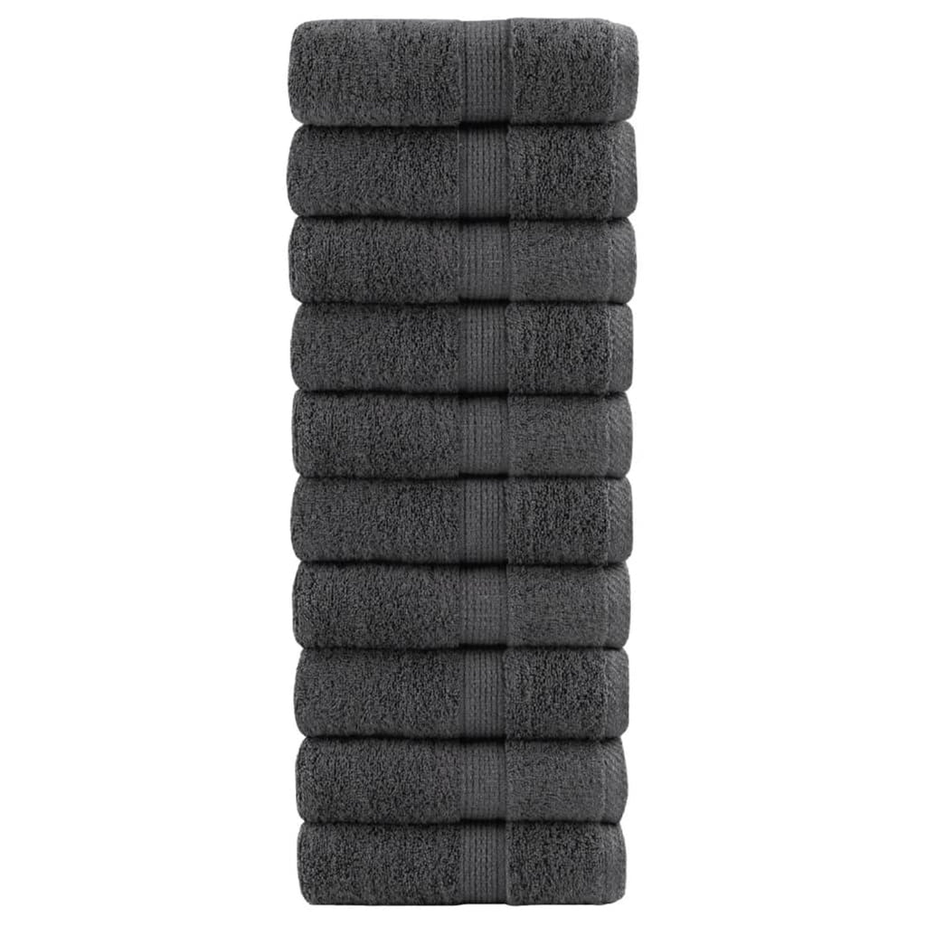 Towel Cotton Anthracite 50 x 30 cm Bathroom Bath Linen Home Towels Variant 2