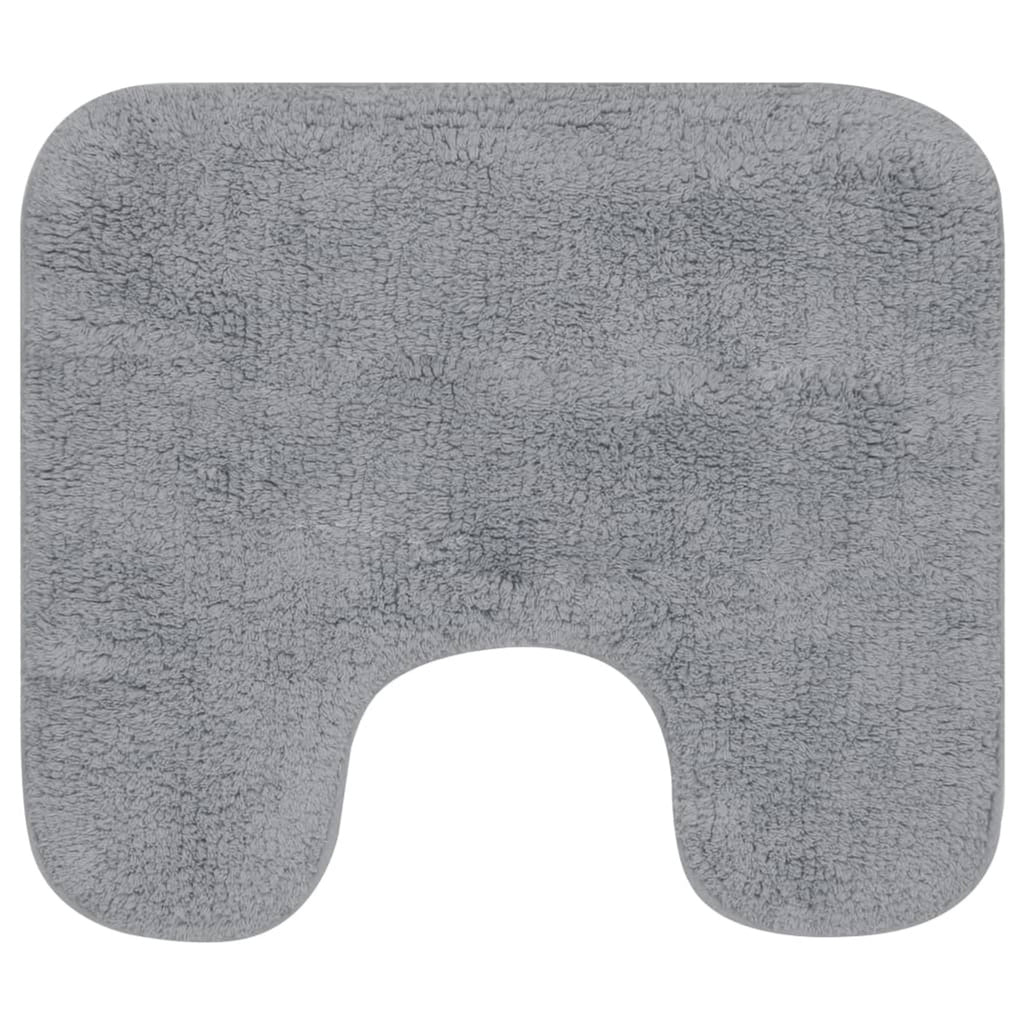 Bathroom Mat Cotton Grey 93 x 63 cm Floor Mat Home Non Slip Bath Mats & Rugs