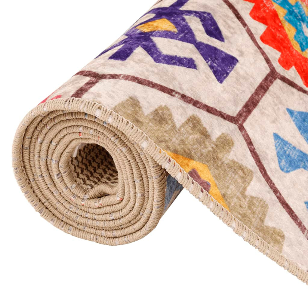 Rug Polyester Multicolour 190 x 0.4 x 300 cm Floor Mat Home Decor Floor