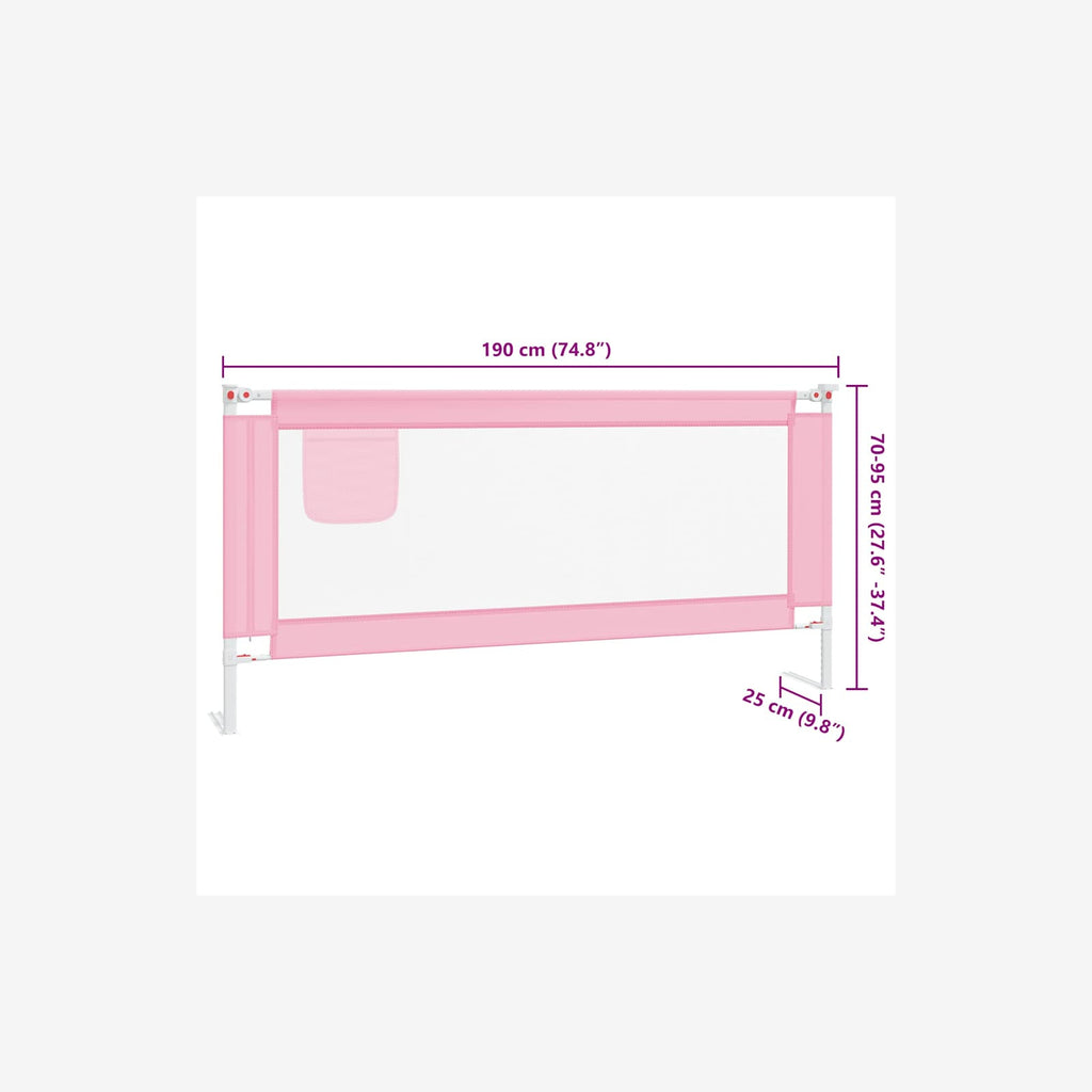 Toddler Safety Bed Rail Fabric (100% Polyester) Pink 190 x 25 x 95 cm Bedguard