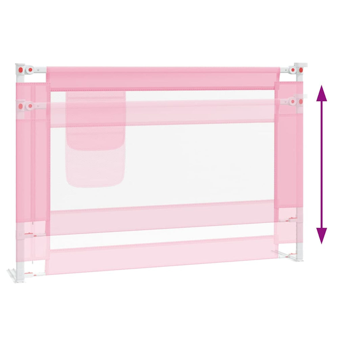 Toddler Safety Bed Rail Fabric (100% Polyester) Pink 100 x 25 x 95 cm Bedguard