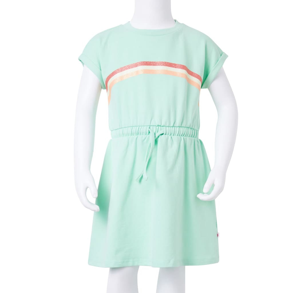 Dress Cotton Bright Green 104 Kids' Dresses Kids' Dresse Kids'Dress Drawstring