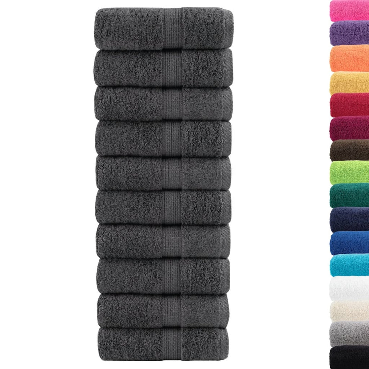 Towel Cotton Anthracite 50 x 30 cm Bathroom Bath Linen Home Towels Variant 2