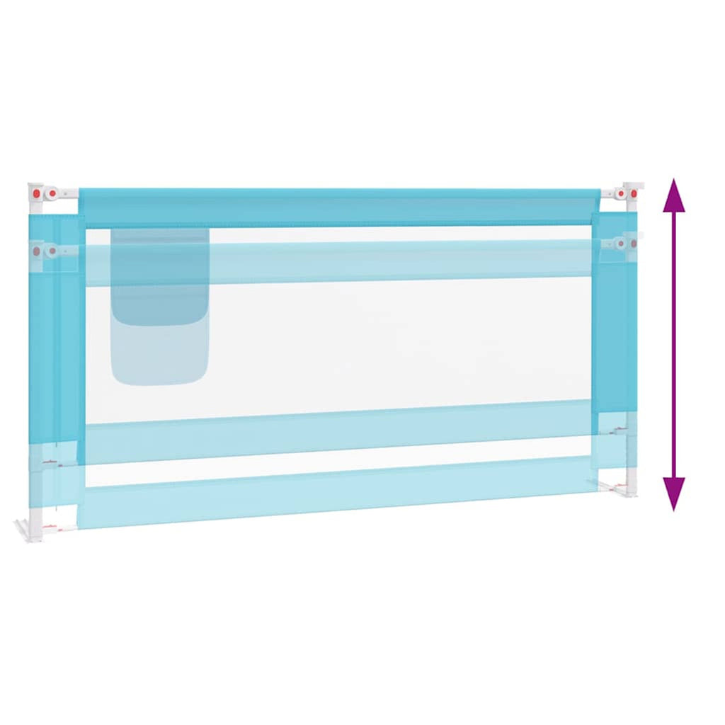 Toddler Safety Bed Rail Fabric (100% Polyester) Blue 180 x 25 x 95 cm Bedguard