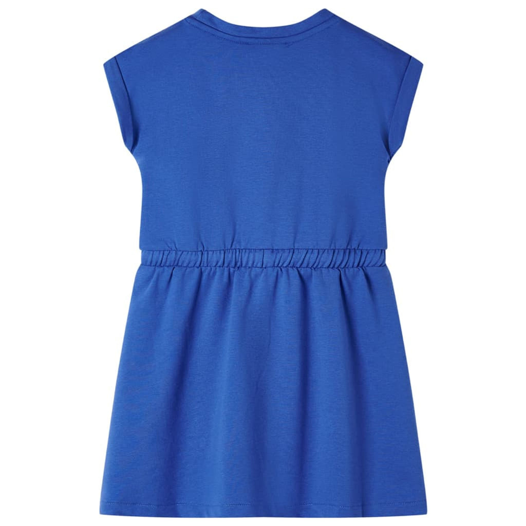 Dress Cotton Cobalt Blue 116 Kids' Dresses Kids' Dresse Kids'Dress Drawstring