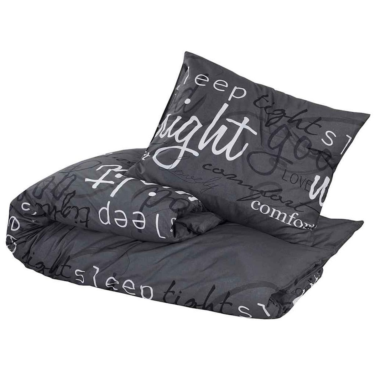 Duvet Cover Cotton Black 200 x 135 cm Bedding Bed Linen Bedroom Variant 4