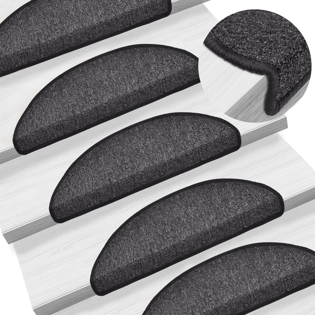 Stair Mats Non-Slip Needle-Punched Fabric -100% Anthracite Foldable Floor Mat