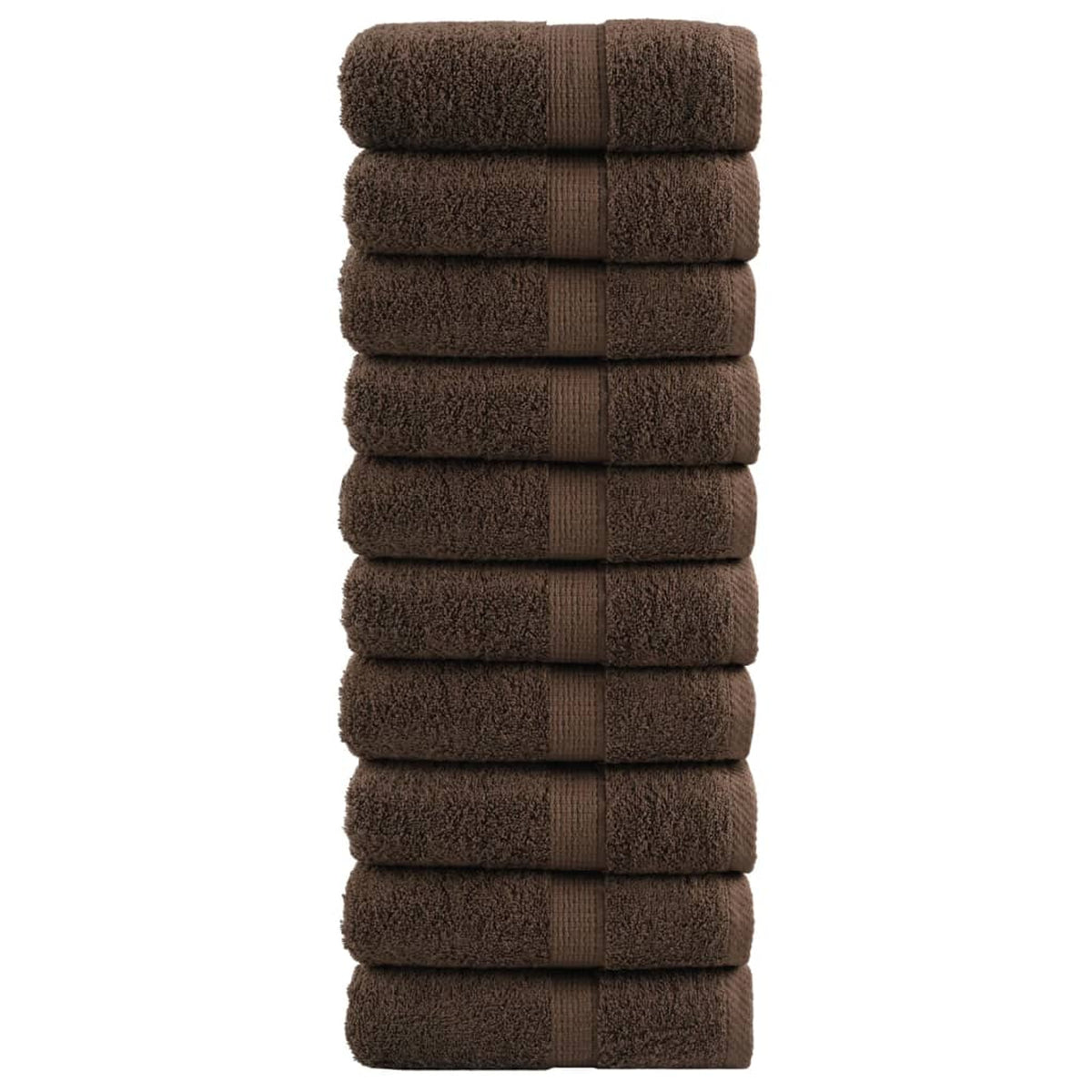 Towel Cotton Brown 50 x 30 cm Bathroom Bath Linen Home Towels 10 pcs Variant 2