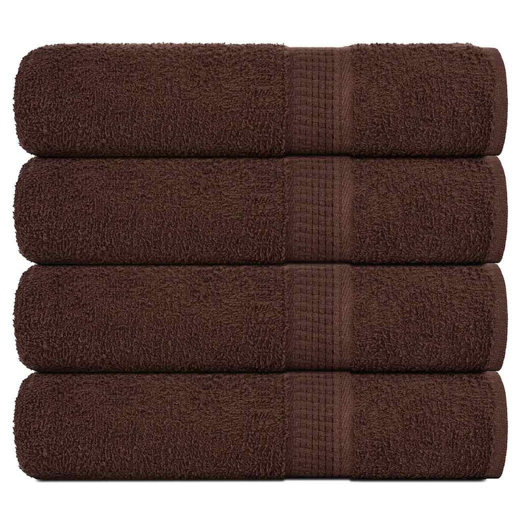Towel Cotton Brown 100 x 50 cm Bathroom Bath Linen Home Towels 4 pcs Hand