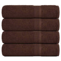 Towel Cotton Brown 100 x 50 cm Bathroom Bath Linen Home Towels 4 pcs Hand