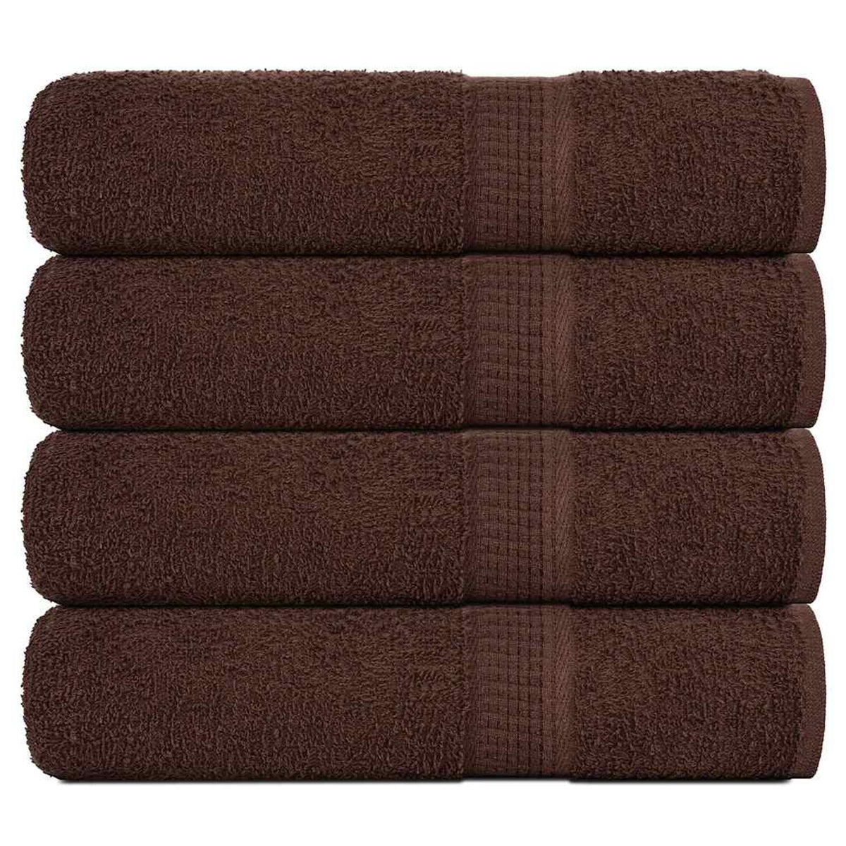 Towel Cotton Brown 100 x 50 cm Bathroom Bath Linen Home Towels 4 pcs Hand