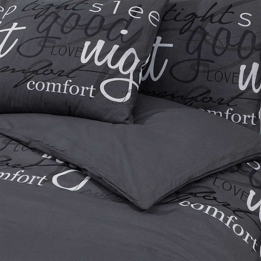 Duvet Cover Cotton Black 200 x 140 cm Bedding Bed Linen Bedroom Variant 7