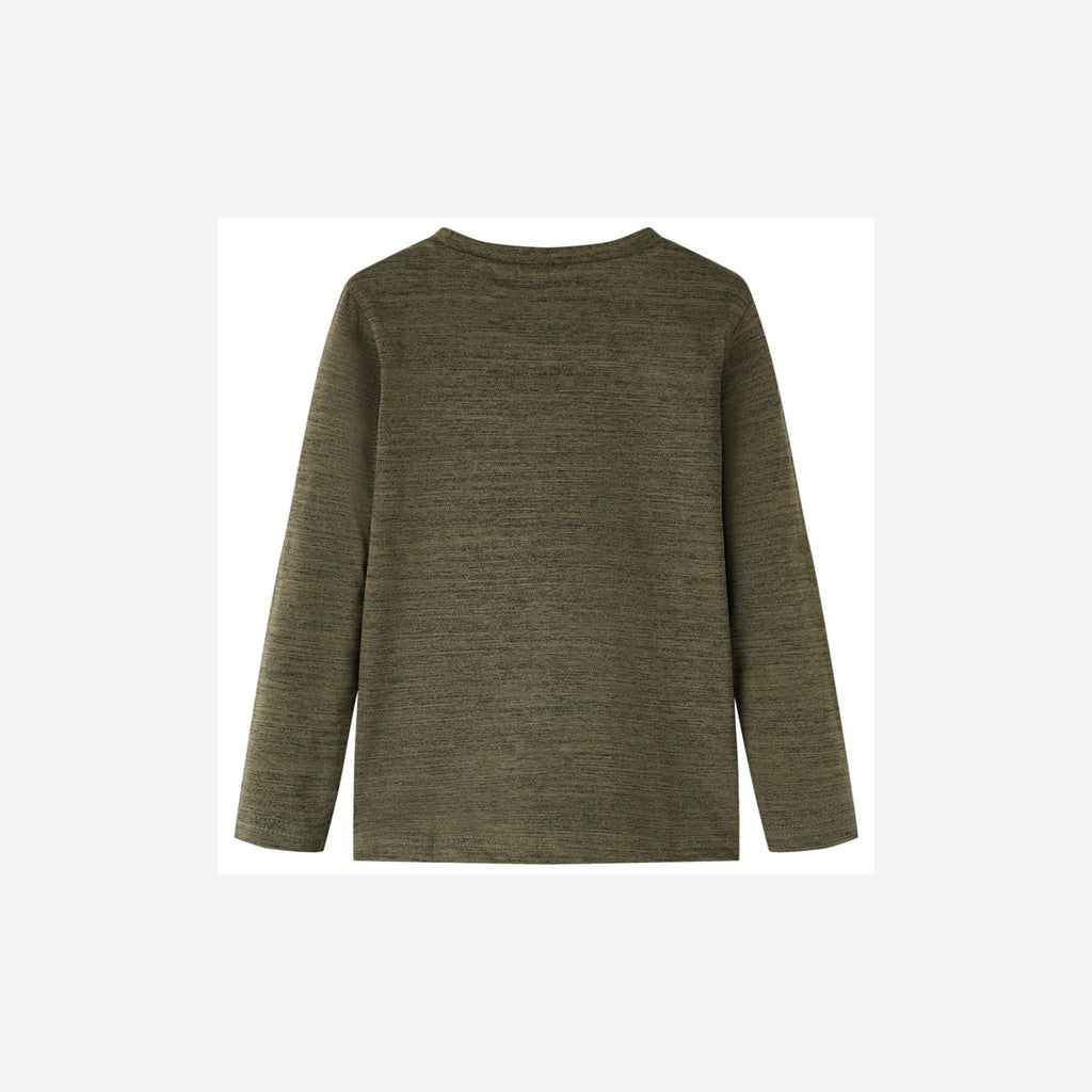 Kids T-Shirt Cotton Dark Khaki Melange 104 Children's Top Kids Clothing Long