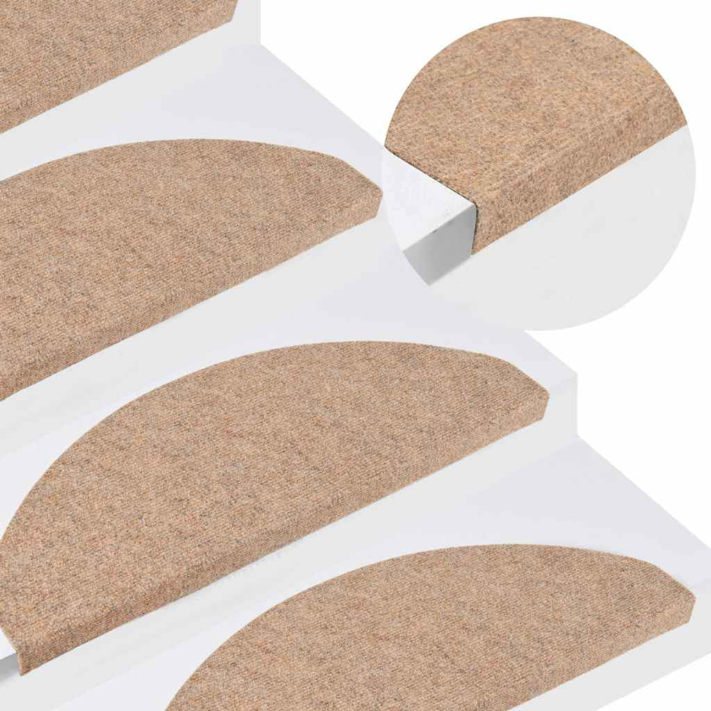 Stair Mats Self-Adhesive Needle Felt Fabric (95%Pes Beige 65 x 22.5 x 3.5 cm