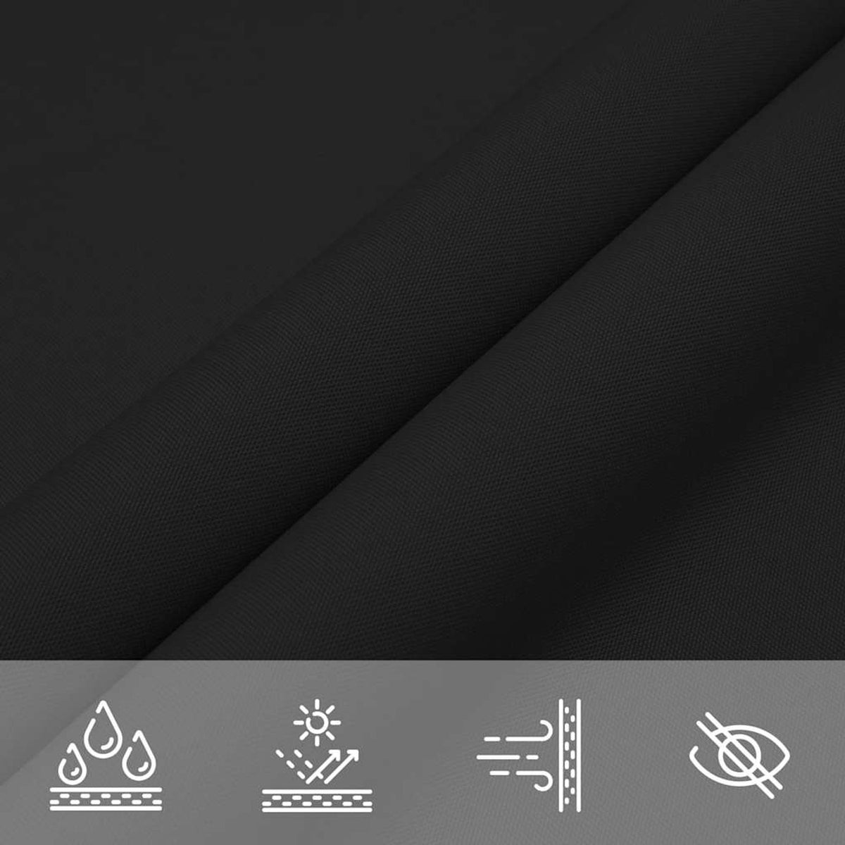 Sunshade Sail Oxford Fabric Black Water Resistant UV Resistant 400 x 500 cm