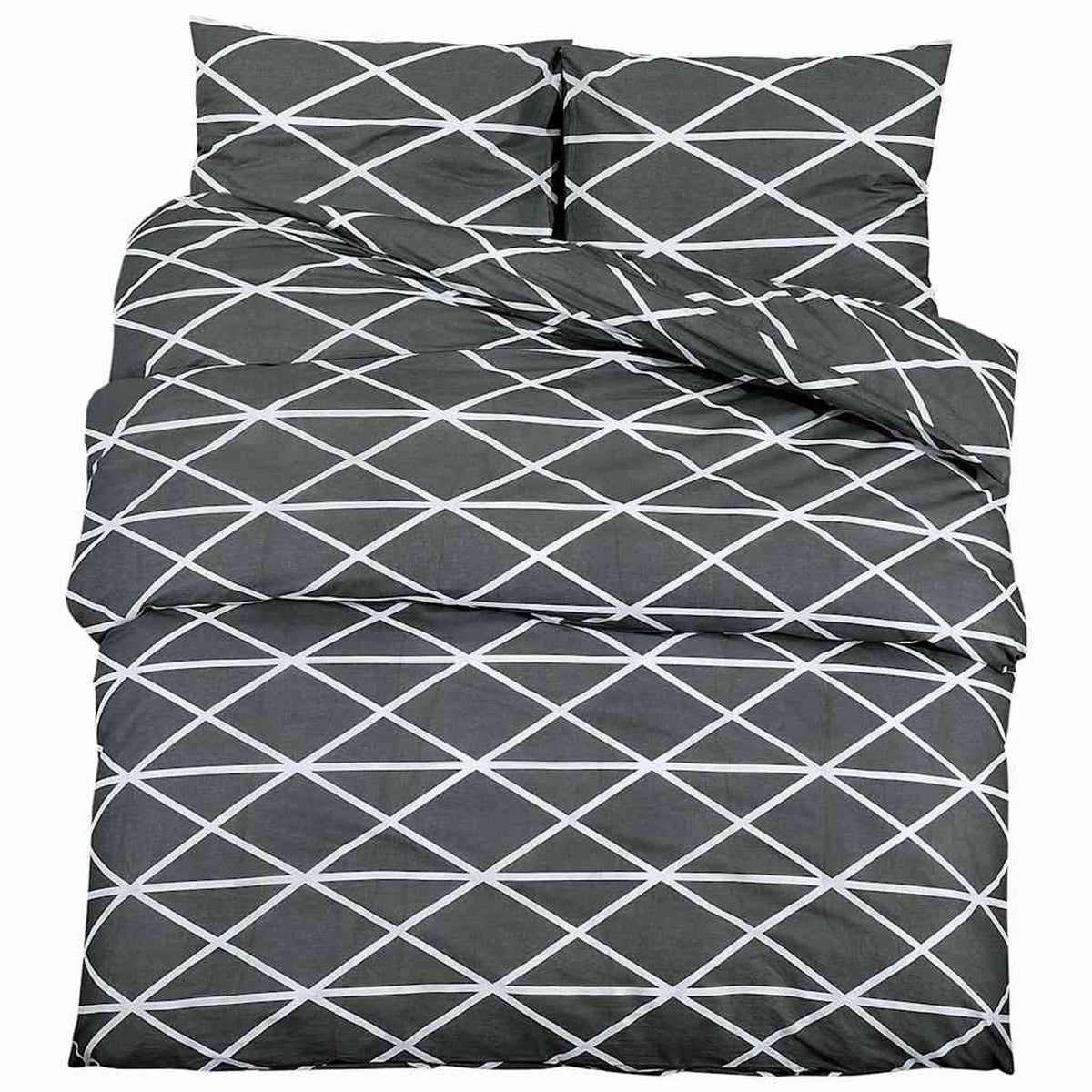 Duvet Cover Cotton Grey 220 x 155 cm Bedding Bed Linen Bedroom Quilt 220x155cm