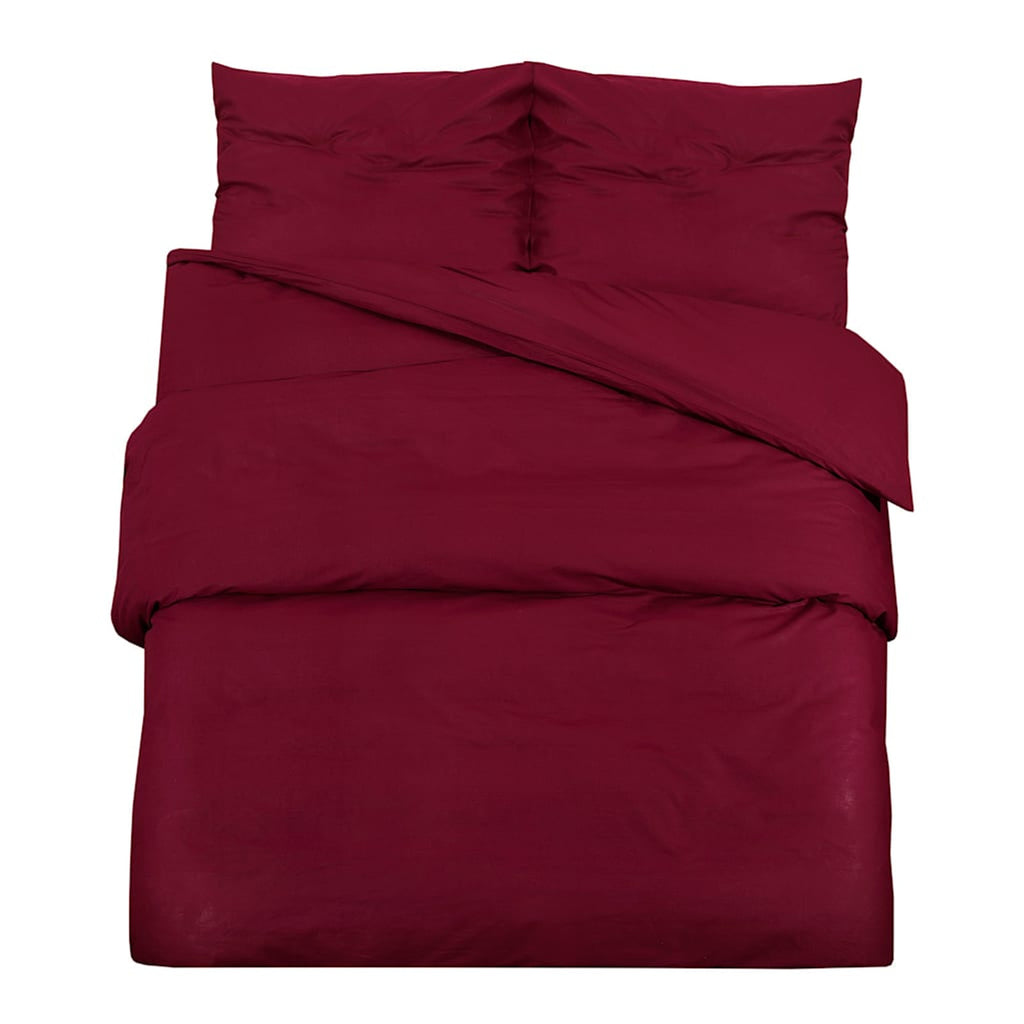 Duvet Cover Cotton Bordeaux 220 x 240 cm Bedding Bed Linen Bedroom Quilt