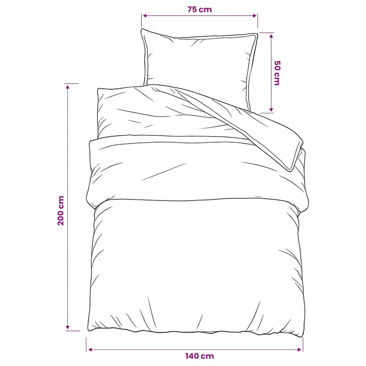 Duvet Cover Cotton Pink 200 x 140 cm Bedding Bed Linen Bedroom Quilt Variant 3