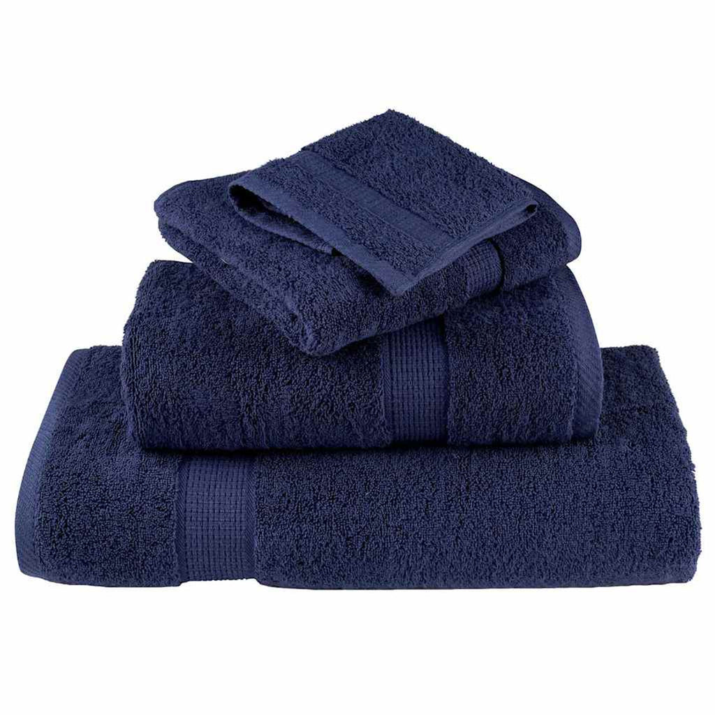 Towel Cotton Navy Blue 15 x 21 cm Bathroom Bath Linen Home Towels 4 pcs Guest