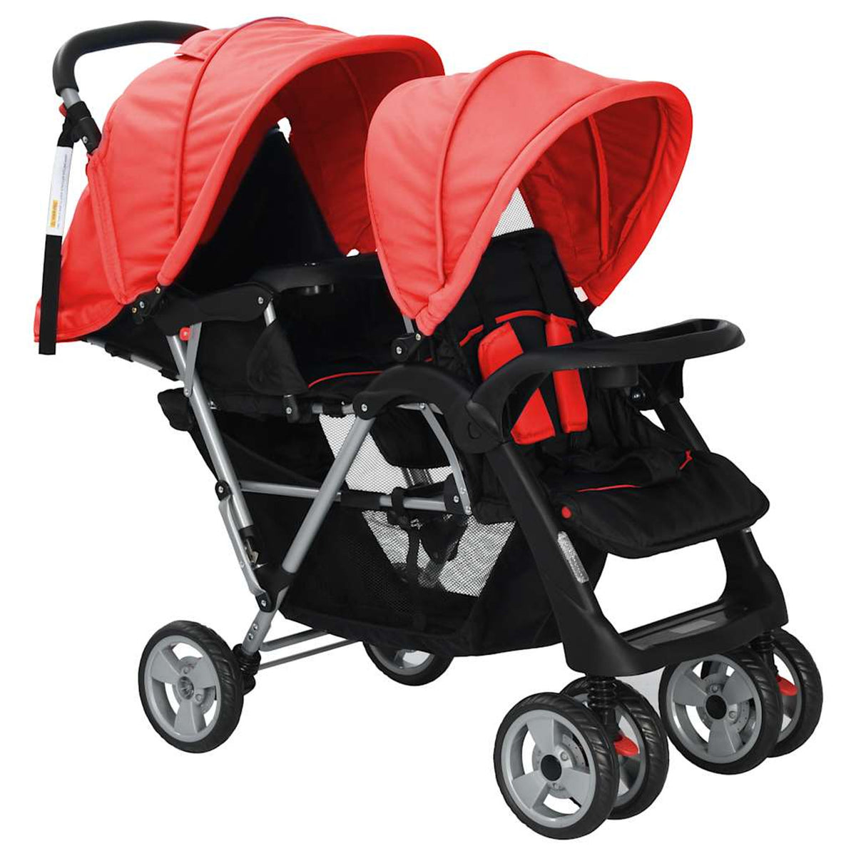 Stroller Steel Red Lockable 122.5 x 53.5 x 111 cm Pushchair Baby Pram
