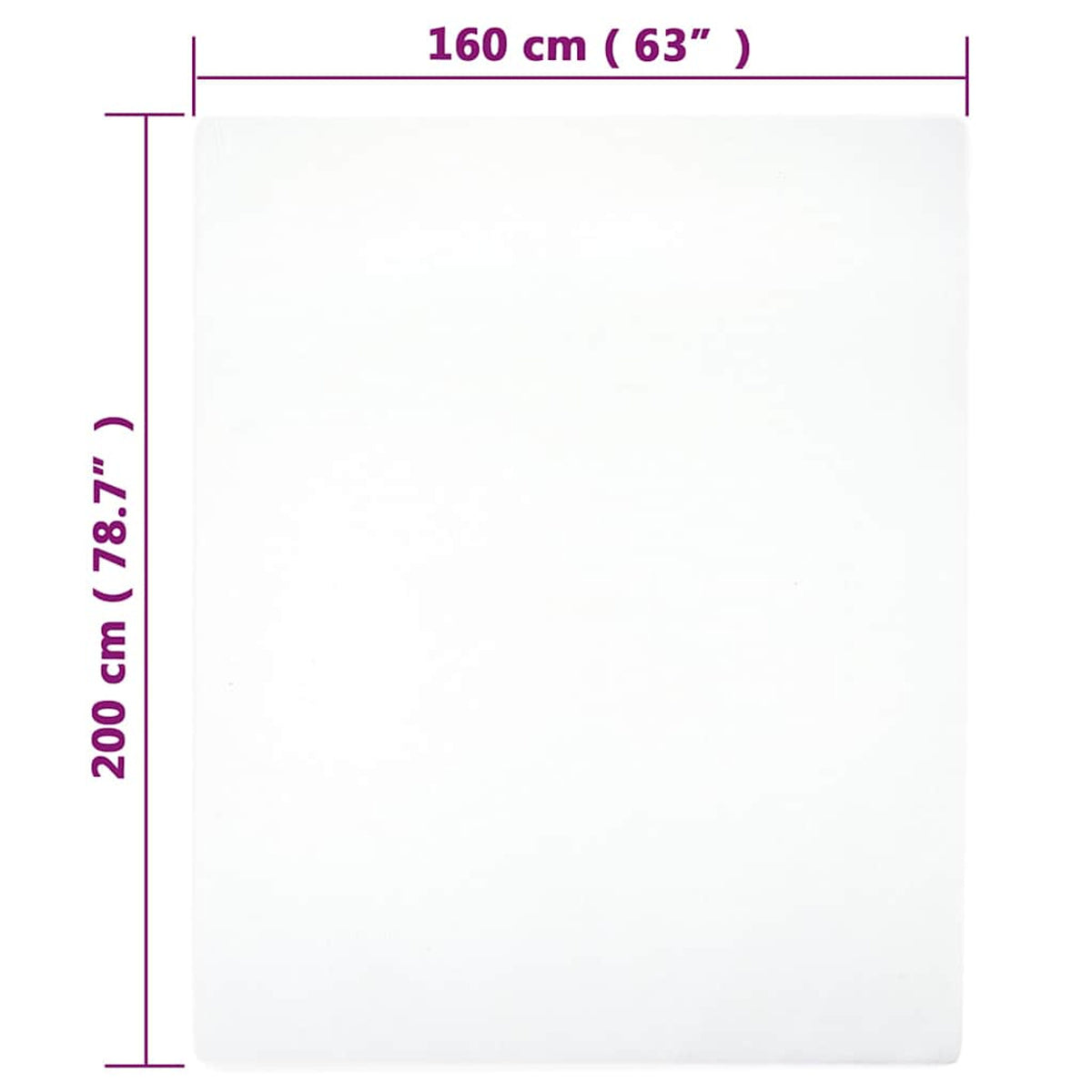 Jersey Fitted Sheets Cotton White 200 x 160 cm Bedroom Furniture Bedstead 2