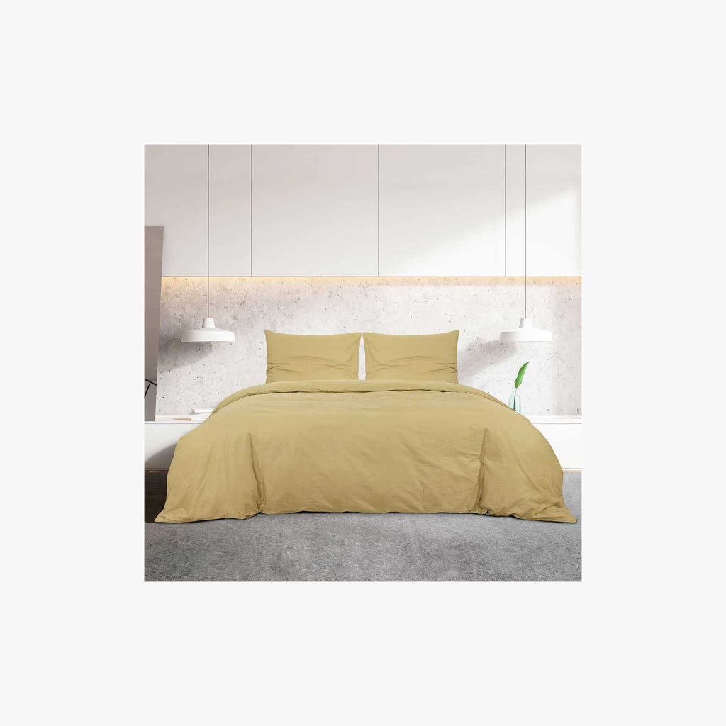 Duvet Cover Cotton Taupe 200 x 135 cm Bedding Bed Linen Bedroom Variant 2