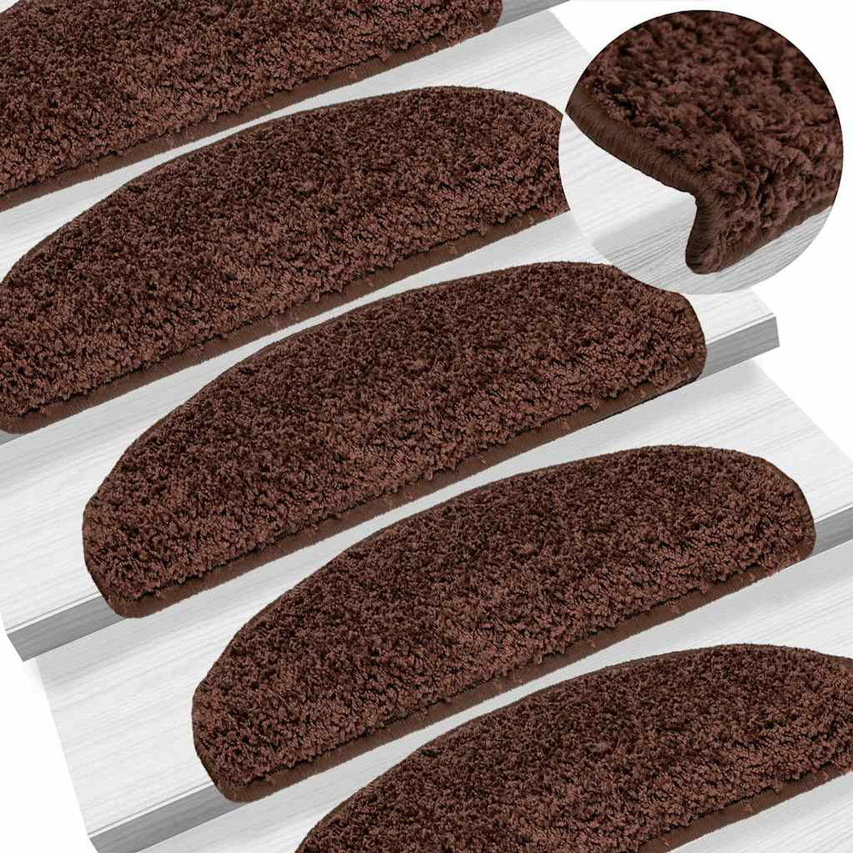 Stair Mats Half Round Large Pp Tufted Brown 65 x 21 x 4 cm Floor Mat Home 15