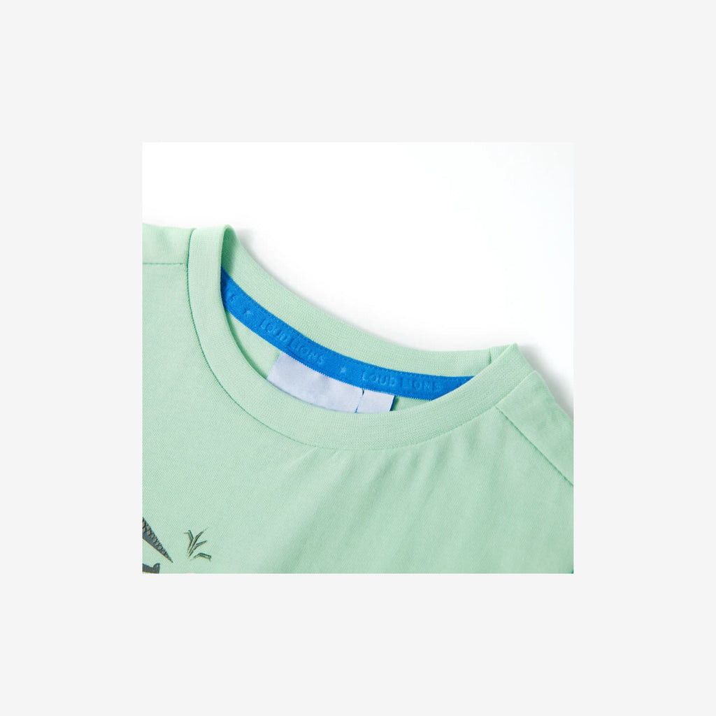 Kids T-Shirt Cotton Light Green 128 Children's Top Kids Clothing Kids Wear