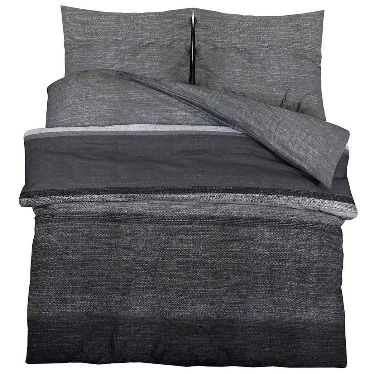 Duvet Cover Cotton Dark Grey 220 x 260 cm Bedding Bed Linen Bedroom Variant 2