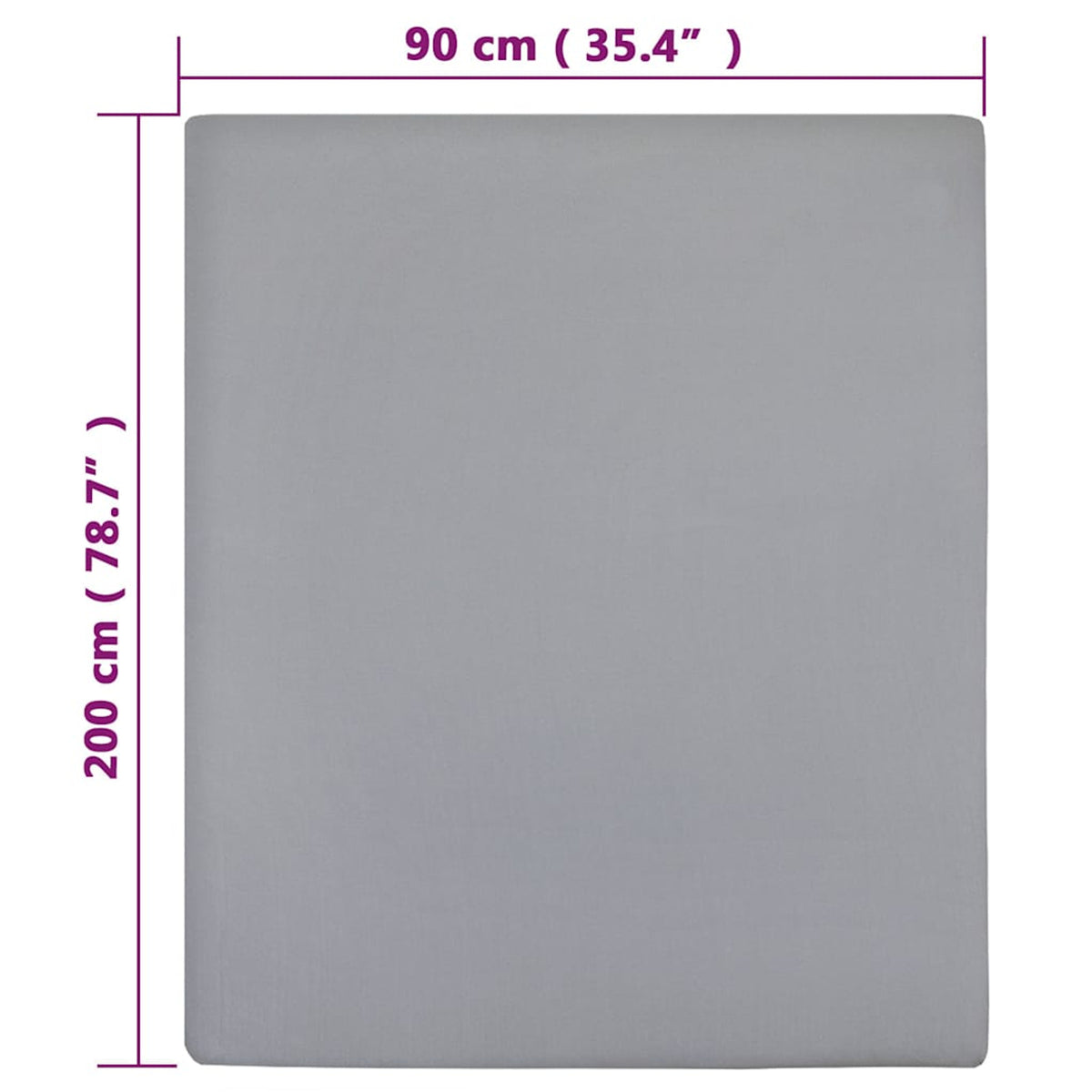 Jersey Fitted Sheet Cotton Grey 200 x 90 cm Bedroom Furniture Bedstead 200x90cm