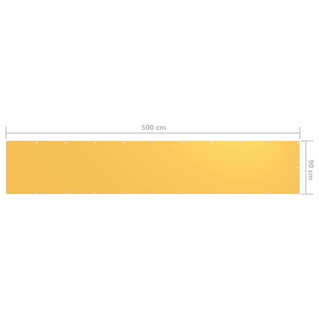 Balcony Screen Oxford Fabric Yellow Waterproof UV Resistant 90 x 500 cm 90x500cm