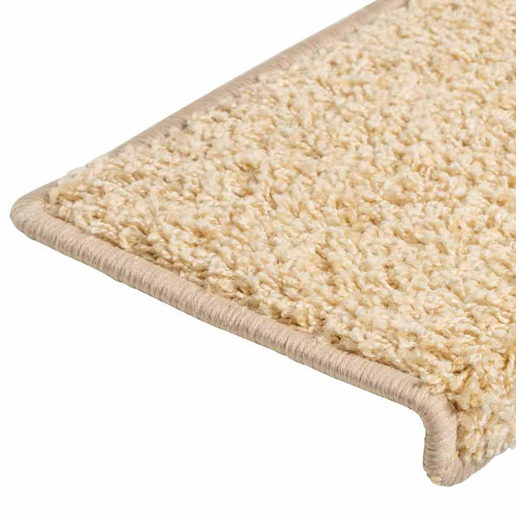 Stair Mats Rectangular Edge Needle-Punched Fabric (100% Cream 65 x 21 x 4 cm
