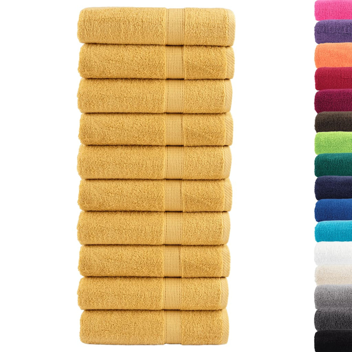 Towel Cotton Gold 140 x 70 cm Bathroom Bath Linen Home Towels 10 pcs Variant 2