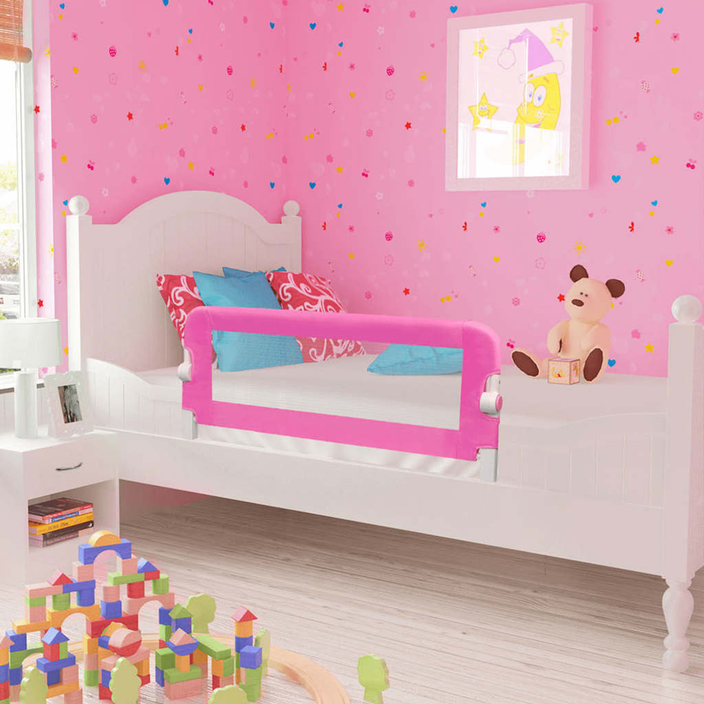 Toddler Safety Bed Rail Polyester Pink 102 x 36.5 x 42 cm Child Bed Guard 5x42cm