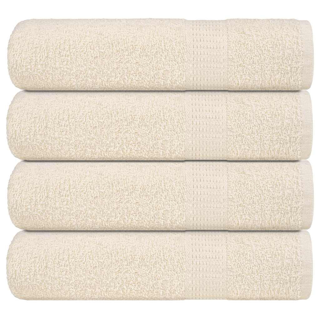 Towel Cotton Cream 140 x 70 cm Bathroom Bath Linen Home Towels 4 pcs Shower