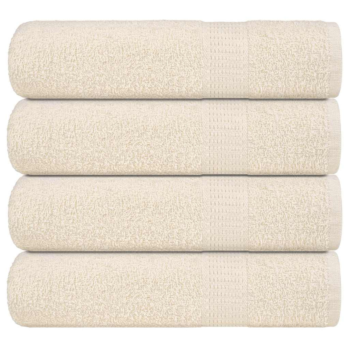 Towel Cotton Cream 140 x 70 cm Bathroom Bath Linen Home Towels 4 pcs Shower