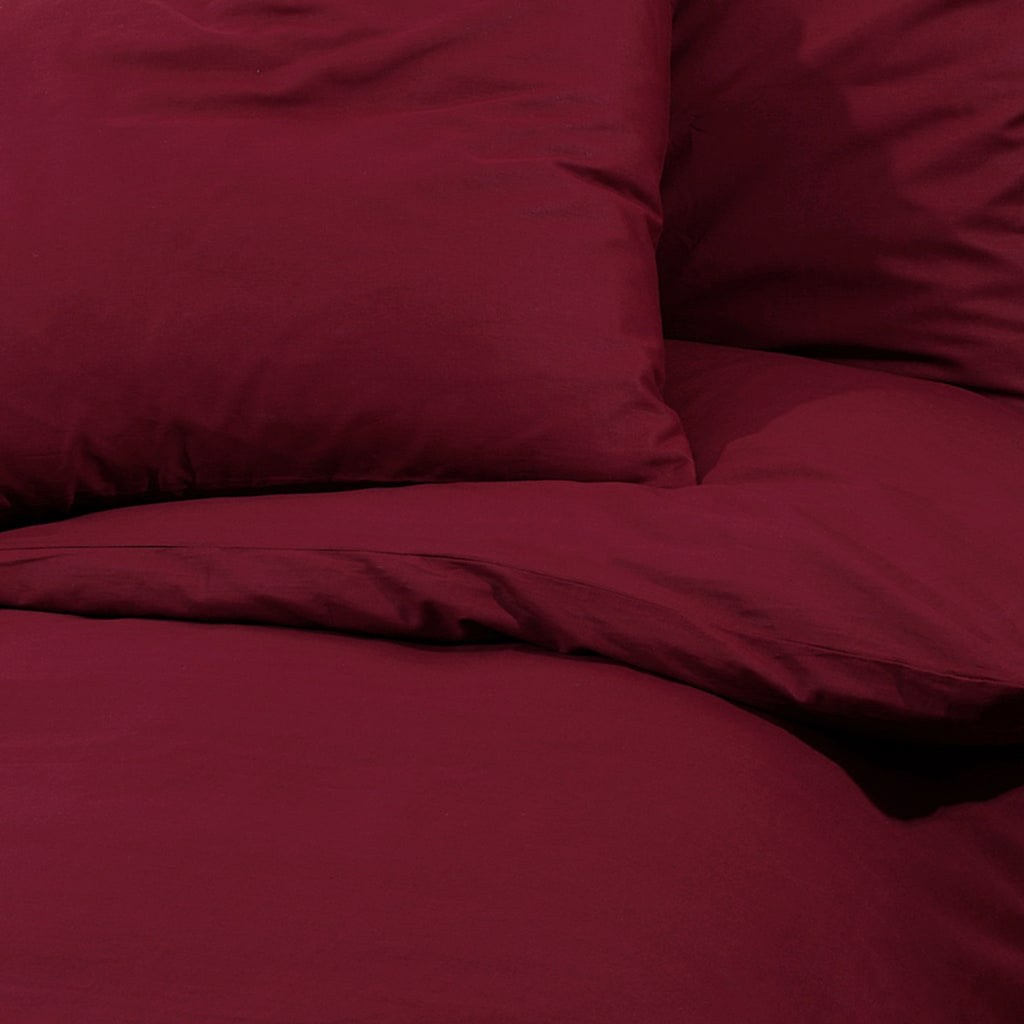 Duvet Cover Cotton Bordeaux 220 x 240 cm Bedding Bed Linen Bedroom Quilt