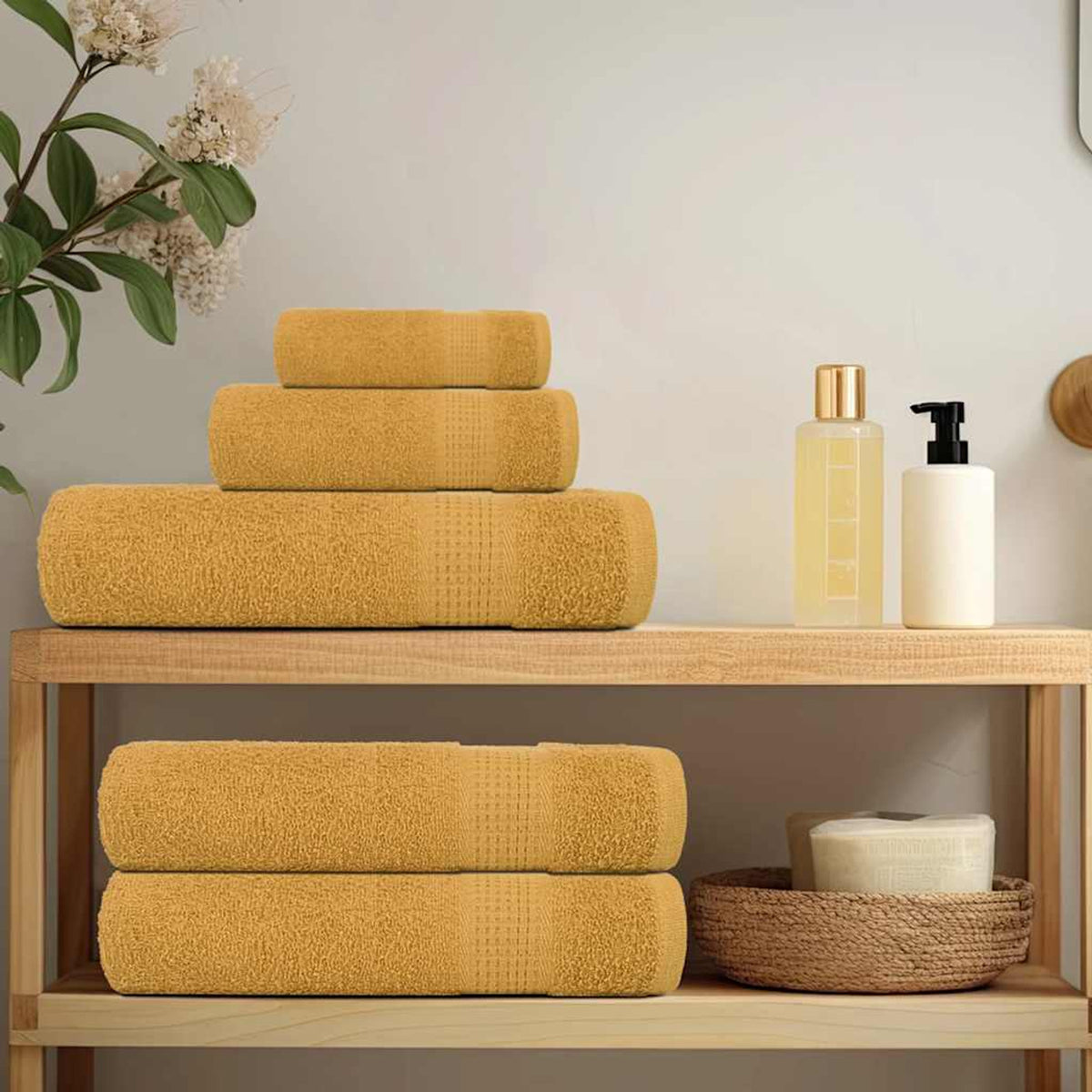 Towel Cotton Gold 15 x 21 cm Bathroom Bath Linen Home Bath Towels & Flannels
