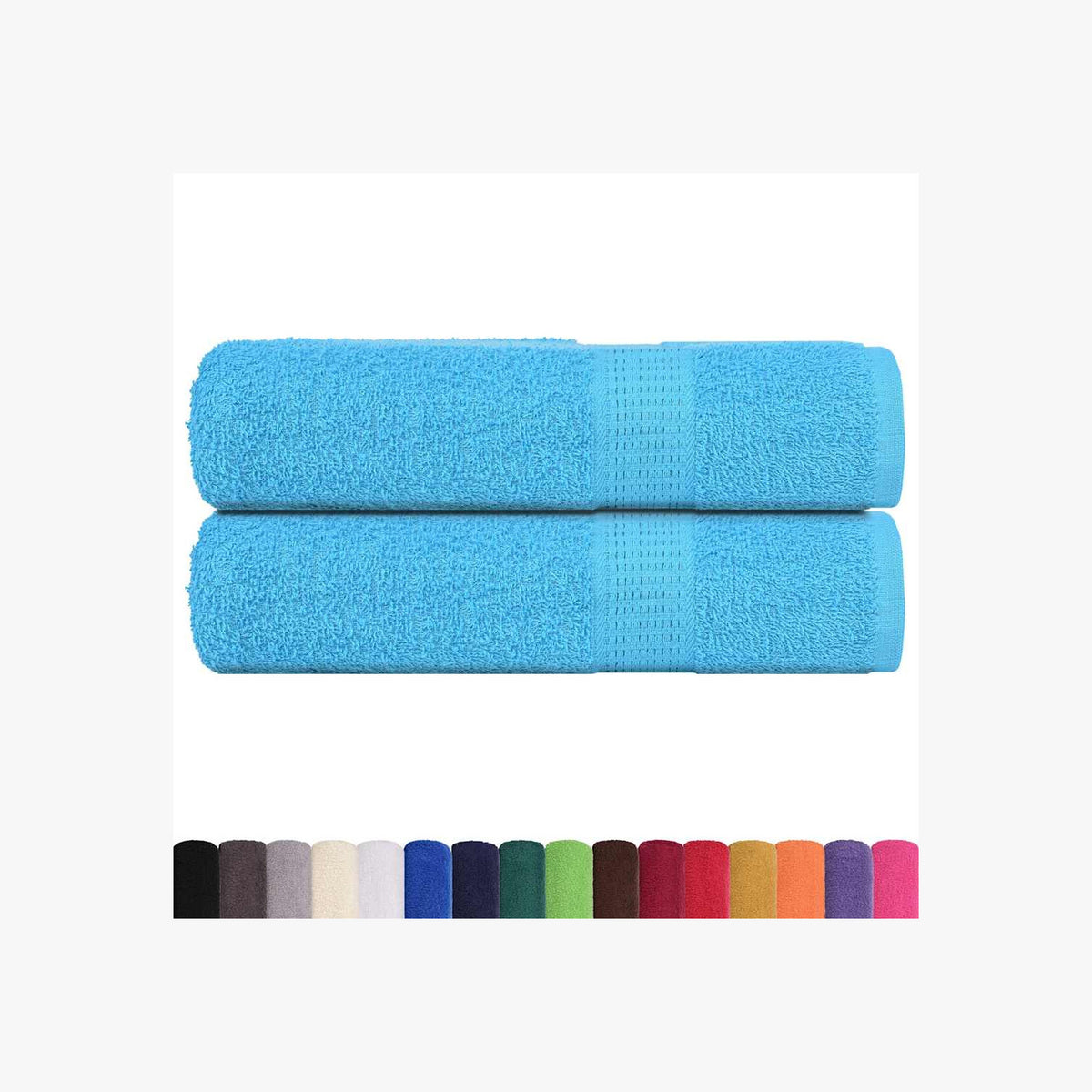 Towel Cotton Turquoise 100 x 50 cm Bathroom Bath Linen Home Towels 2 pcs Hand