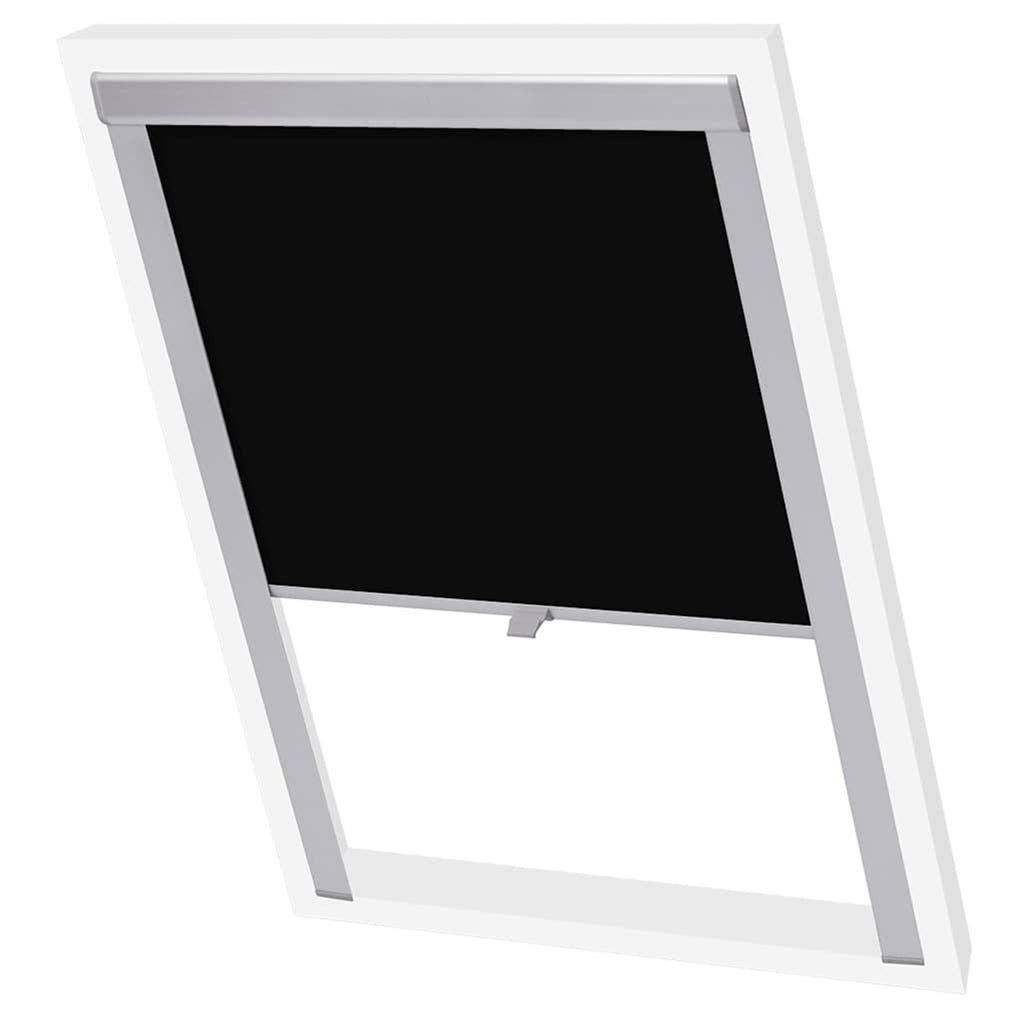 Roller Blind Blackout Fabric Black 61.3 x 94 cm Window Shade Window Covering
