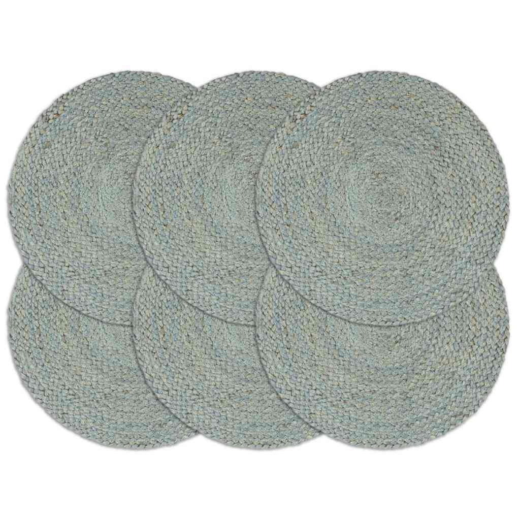 Placemats Plain Round Jute Oliver Green Floor Mat Home Non Slip Placemat 6 pcs