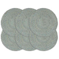 Placemats Plain Round Jute Oliver Green Floor Mat Home Non Slip Placemat 6 pcs