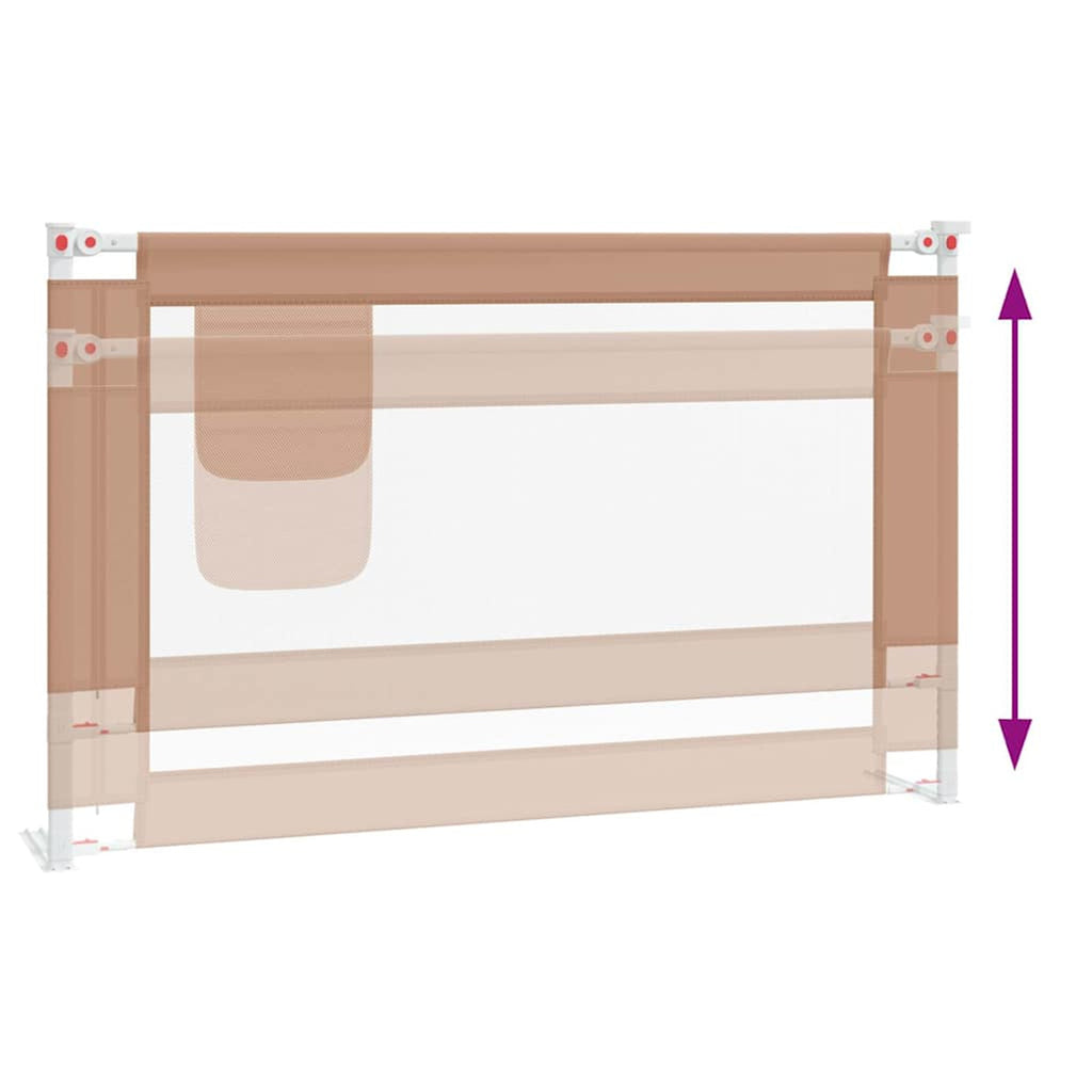 Toddler Safety Bed Rail Fabric (100% Polyester) Taupe 120 x 25 x 95 cm