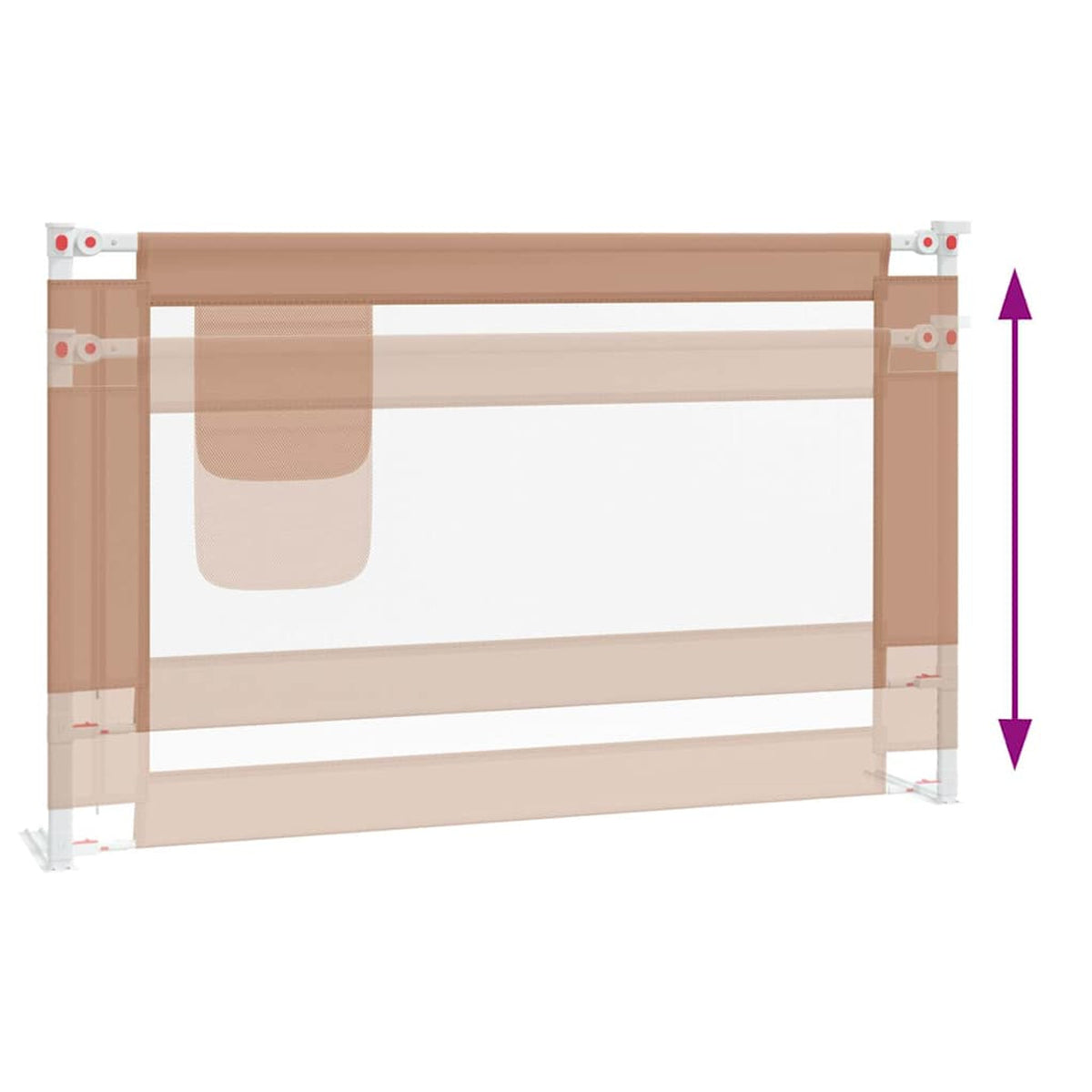 Toddler Safety Bed Rail Fabric (100% Polyester) Taupe 120 x 25 x 95 cm