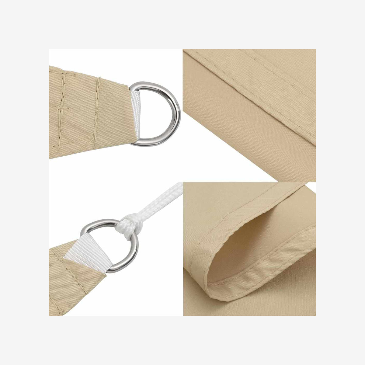 Sunshade Sail Oxford Fabric Beige Water Resistant UV Resistant 250 x 450 cm