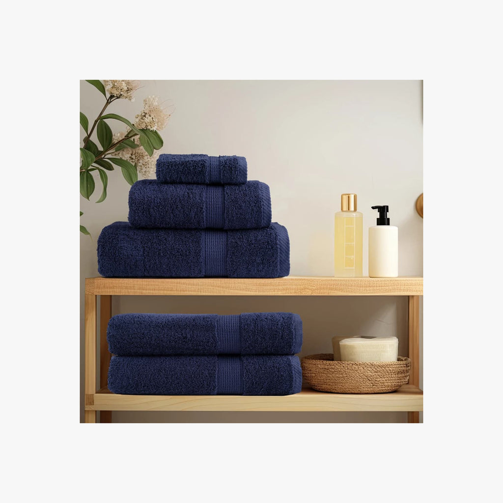 Towel Cotton Navy Blue 50 x 30 cm Bathroom Bath Linen Home Towels 4 Variant 2