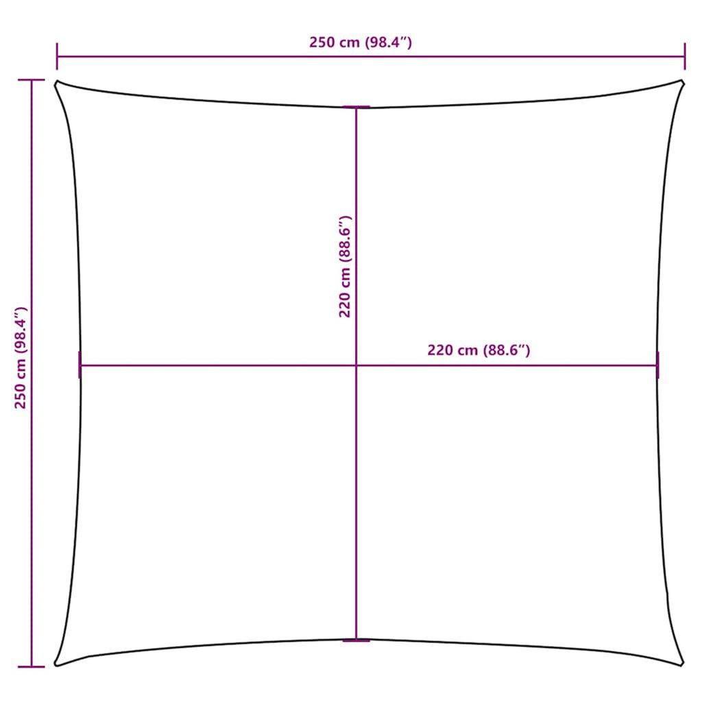 Sunshade Sail Oxford Fabric Blue Water Resistant UV Resistant 250 x 250 cm