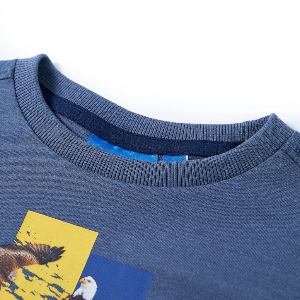 Kids T-Shirt Cotton Blue Melange 116 Children's Top Kids Clothing Variant 2